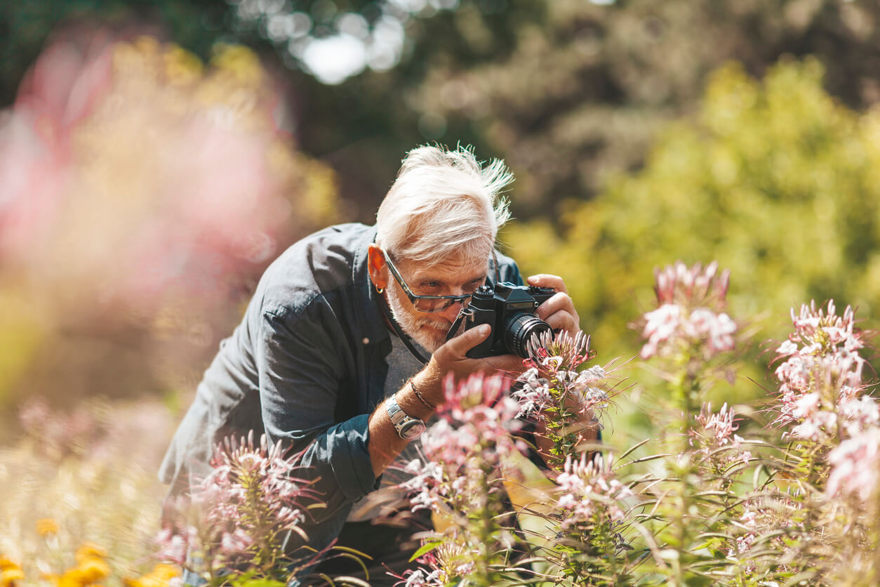 image of a senior person taking part in spring photography