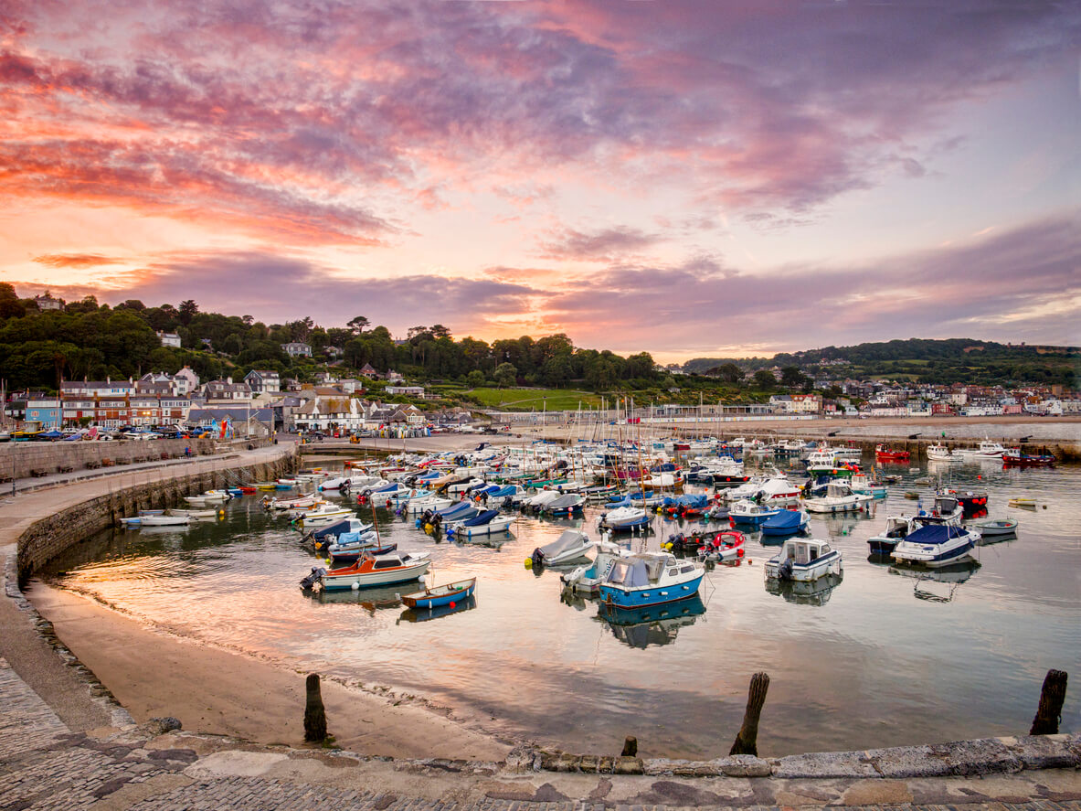 image of lyme regis harbour