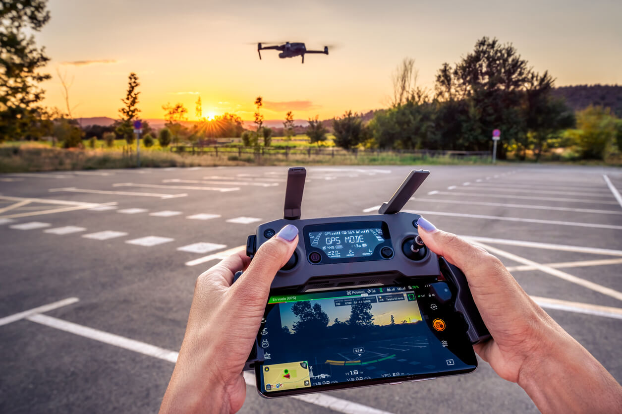 drone photography using a remote controller