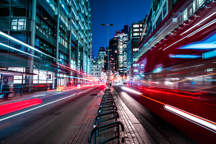 photos of cities at night