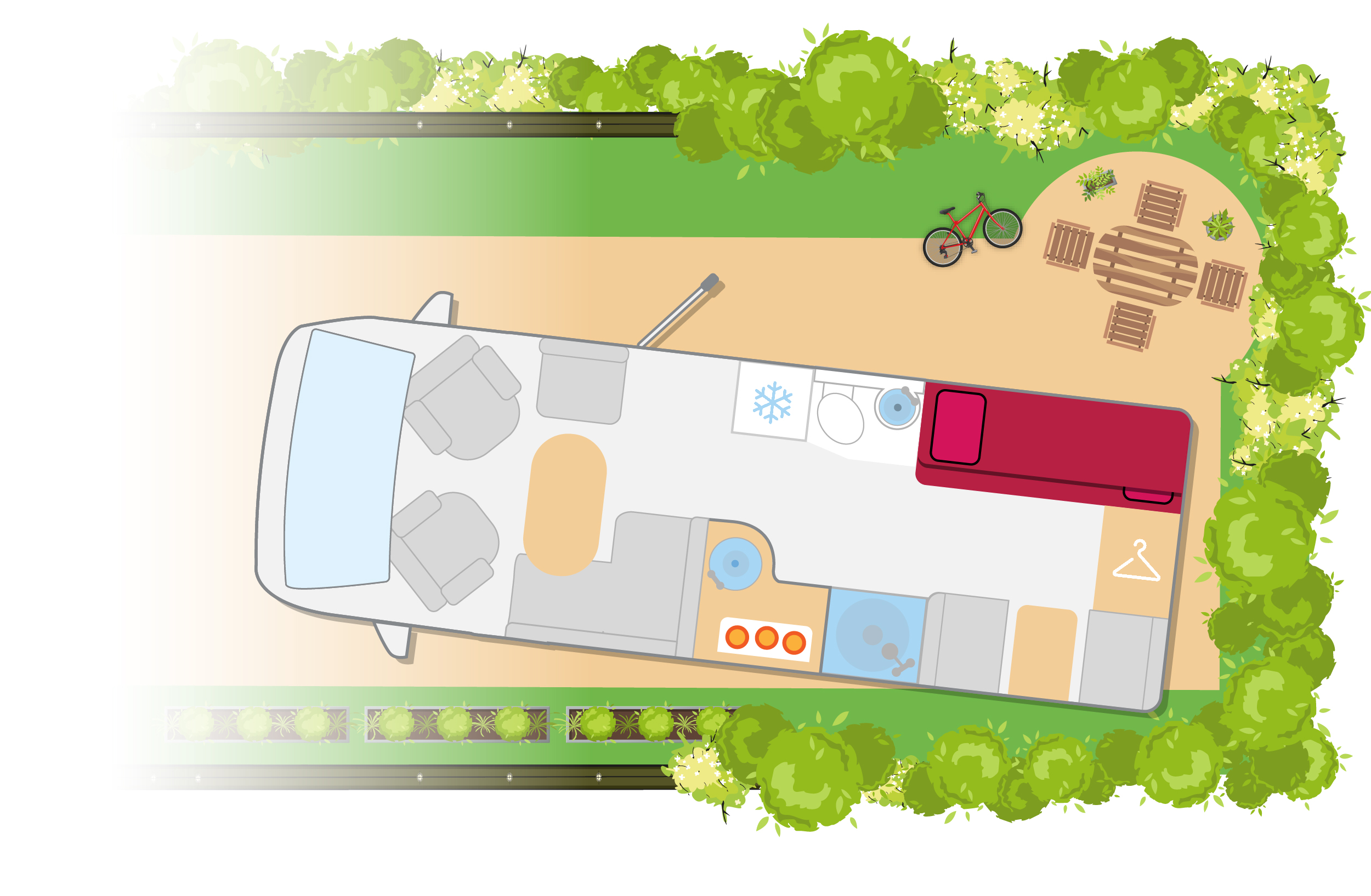 bunkbed motorhome layout