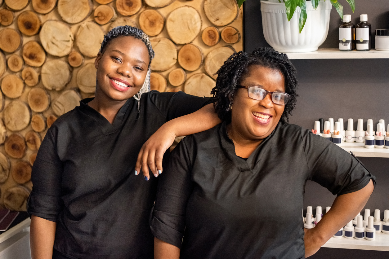 Two women working in a salon