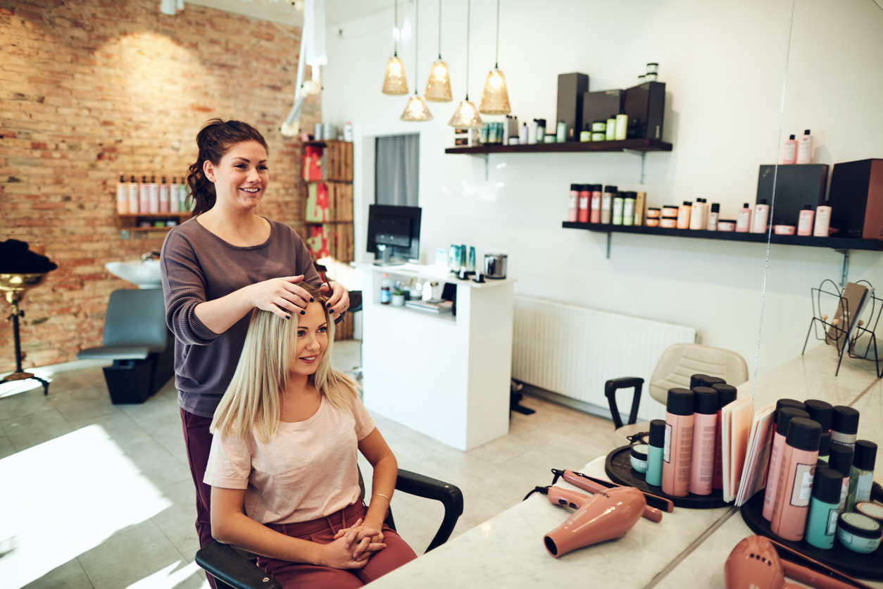 Lady giving hair consultation