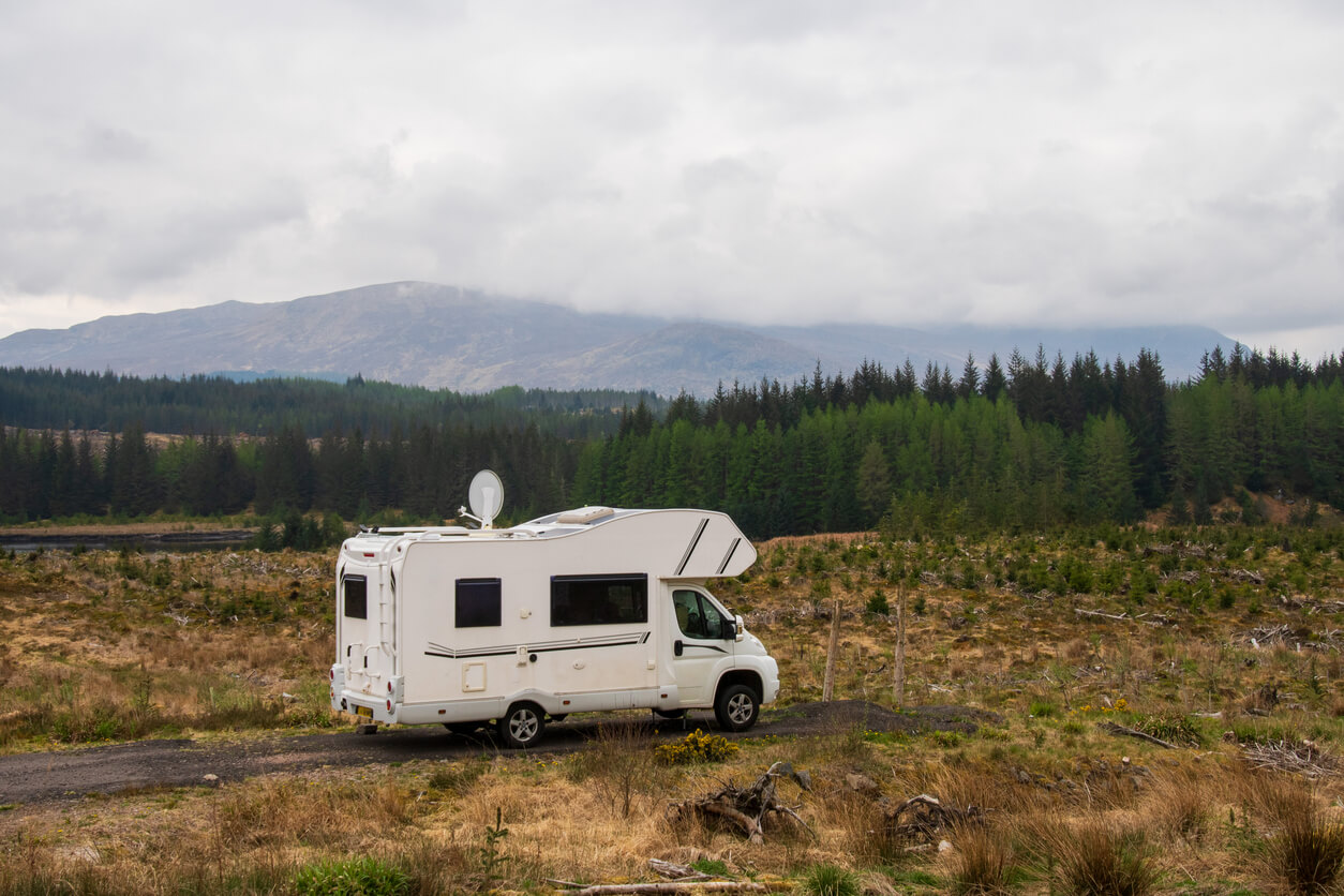 motorhome-parked-in-woodland