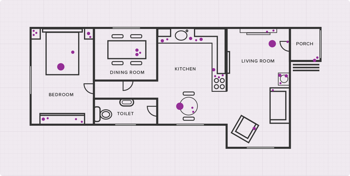 A gif showing the areas within a house that thieves often target